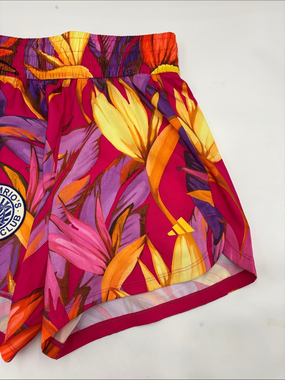 Adidas x Farm Rio Pacer Shorts in Pink/Yellow/Fuchsia - Picture 2 of 6